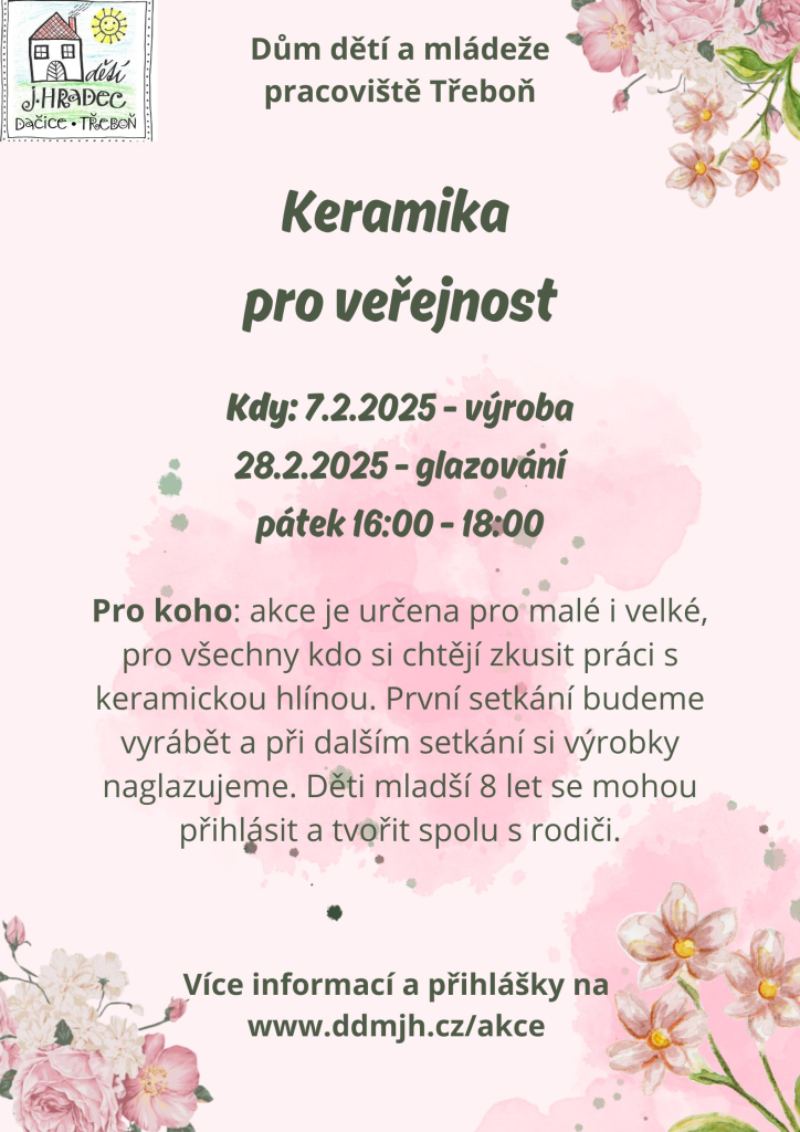 Keramika pro veřejnost-únor Třeboň