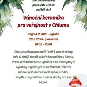Vánoční keramika pro veřejnost v Chlumu